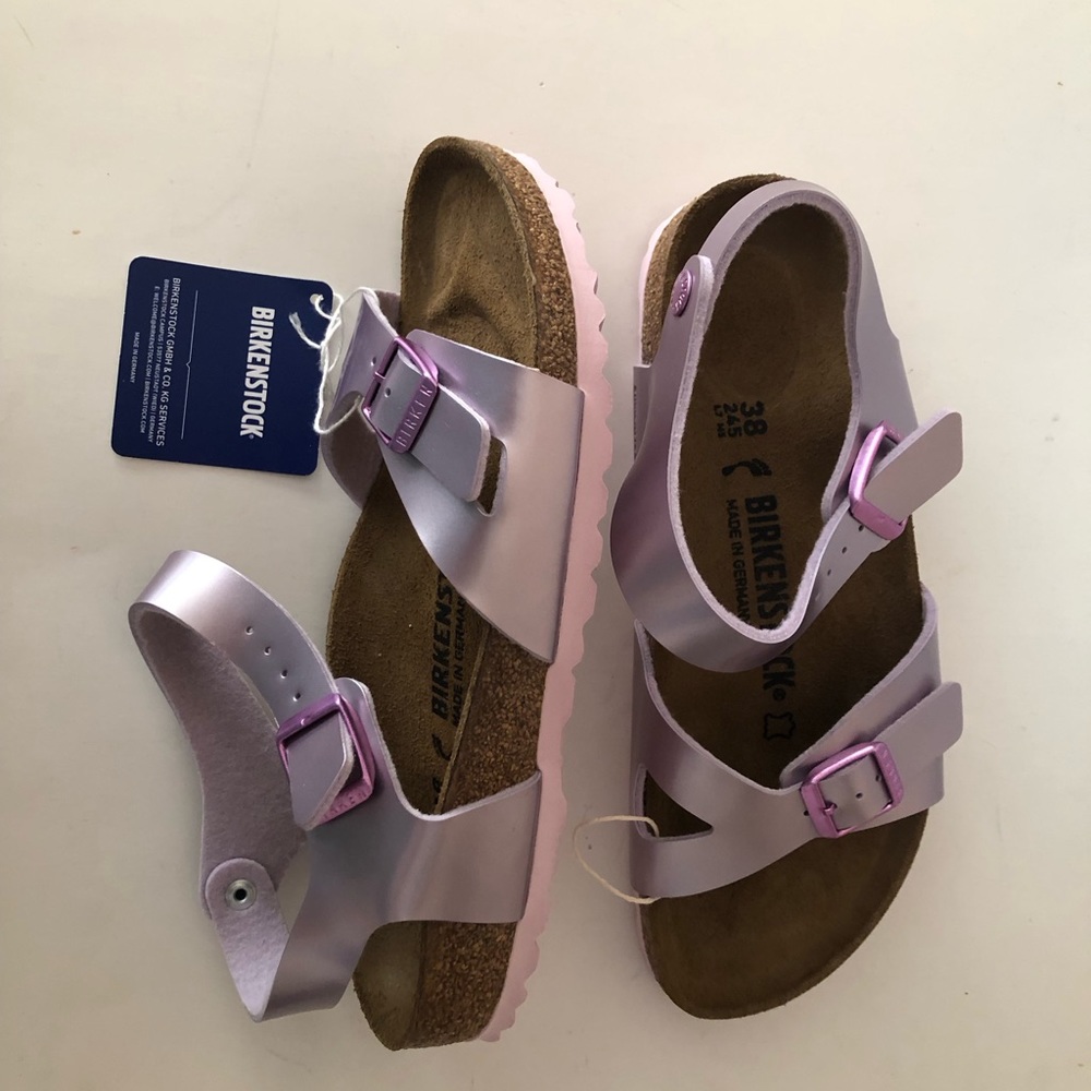 Birkenstock Electric Metallic Lilac Rio sandal. Rare. Size: 7, 7.5, 38, 8, 39 - Picture 13 of 15